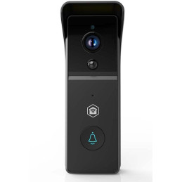 NEDIS Wi-Fi chytrý dveřní videotelefon/ 2304x1296 / 3Mpix/ napájení z baterie/ IP44/ snímač pohybu/ noční vidění/ černý