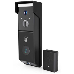 NEDIS Wi-Fi chytrý dveřní videotelefon/ 2x 1920x1080/ 4Mpix/ napájení z baterie/ IP54/ snímač pohybu/ noční vidění/ čern