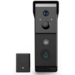 NEDIS Wi-Fi chytrý dveřní videotelefon/ 2x 1920x1080/ 4Mpix/ napájení z baterie/ IP54/ snímač pohybu/ noční vidění/ čern