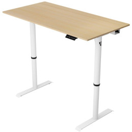 AROZZI herní stůl ARENA NORDICO Light Birch/ motorizovaný/ barva deska bříza, nohy bílé/ šíře 140cm/ výška 71-115 cm