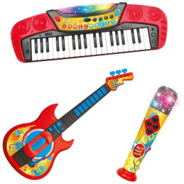 Souprava 3 v 1  elektronické piáno, 37 kláves, kytara, mikrofon