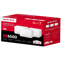 TP-Link Mercusys Halo H37BE(3-pack) WiFi systém, WiFi 7, BE6500, 2x 2,5GWAN/LAN, 1x GWAN/GLAN, 3ks v balení