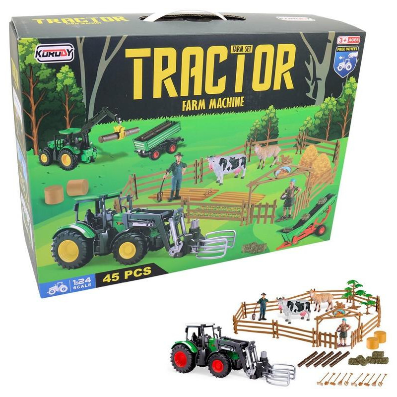 Traktor s farmou a příslušenstvím, 45 kusů