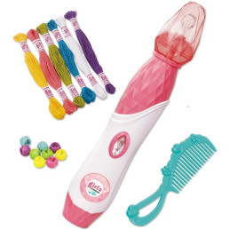 Souprava korálků k zaplétání do vlasů s příslušenstvím, na baterie,  25,8 x 5,2 x 5,2 cm