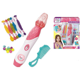 Souprava korálků k zaplétání do vlasů s příslušenstvím, na baterie,  25,8 x 5,2 x 5,2 cm