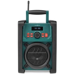 NEDIS digitální pracovní rádio/ stolní/ výkon 15W/ DAB+/ FM/ Bluetooth/ IP65/ napájení z baterie/síťové/ černo-zelené