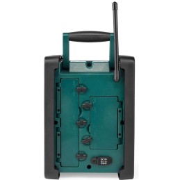 NEDIS digitální pracovní rádio/ stolní/ výkon 15W/ DAB+/ FM/ Bluetooth/ IP65/ napájení z baterie/síťové/ černo-zelené