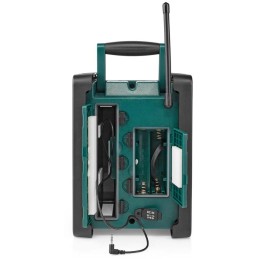 NEDIS digitální pracovní rádio/ stolní/ výkon 15W/ DAB+/ FM/ Bluetooth/ IP65/ napájení z baterie/síťové/ černo-zelené