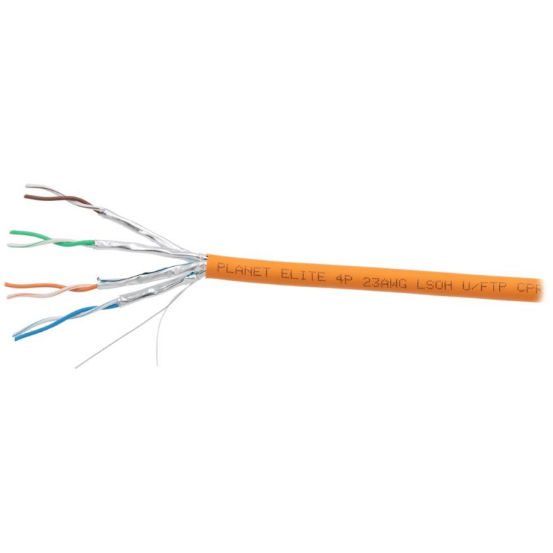 PLANET Elite kabel FTP, drát, Cat 6A, 4p, 500MHz, LS0H, stíněný každý pár, oranžový, balení 500m, B2ca-s1a,d1,a1