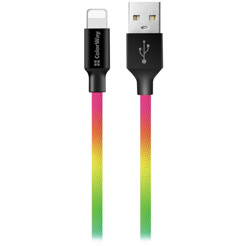 Colorway Data Cable USB/ Apple Lightning/ 2.4A/ 1m/ Multicolor