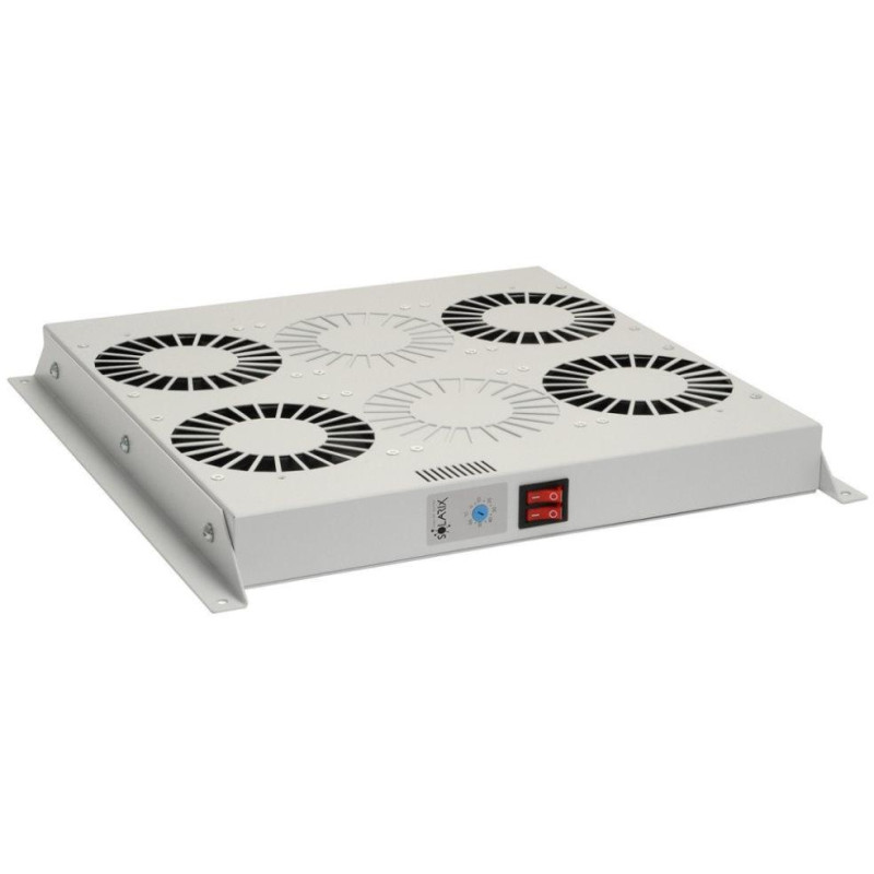 Solarix ventilační jednotka, univerzální 4 ventilátory s termostatem, RAL7035, do stropu i do dna, VJ-R4