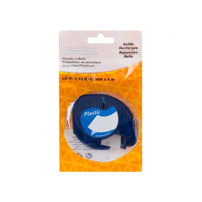 PRINTLINE-kompatibles Band mit DYMO 91224, 12 mm, 4 m, schwarzer Druck/grün. p, LetraTag, Kunststoff.