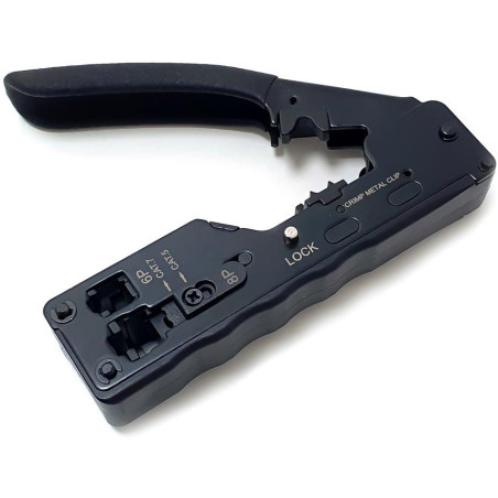 XtendLan Connector pliers 8P+6P with clip press CAT6A, CAT7, CAT5e