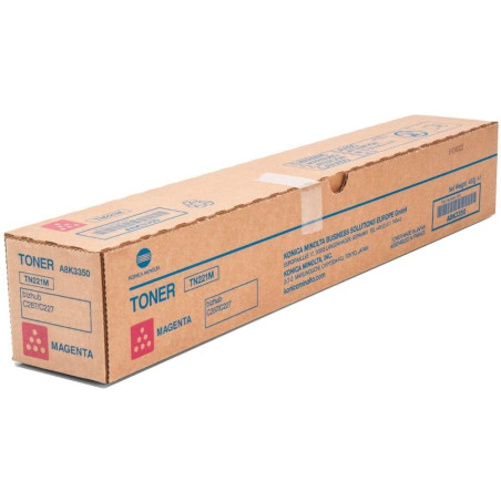Konica Minolta originálny toner TN221M, purpurová, 21000str., A8K3350, Konica Minolta Bizhub C227, C287