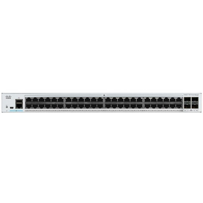 Cisco Catalyst C1000-48T-4X-L Switch, 48x 100/1000 + 4x 100/1000/10000 SFP+