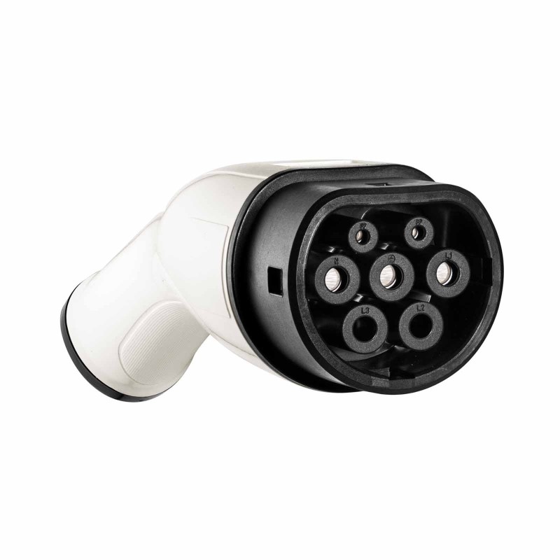 Akyga Stromadapter Typ 2, 1-Phasen weiblich, 32A - weiß