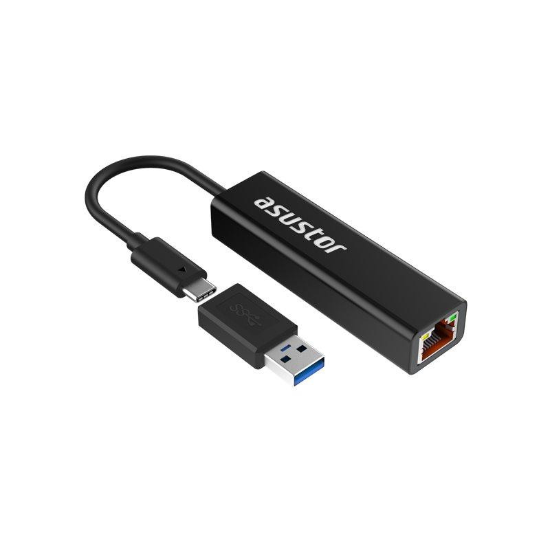 Asustor adaptér AS-U2.5G2 / USB3.2 Gen 1 type-C to 2.5GBASE-T / v balení redukcia USB-C na USB-A