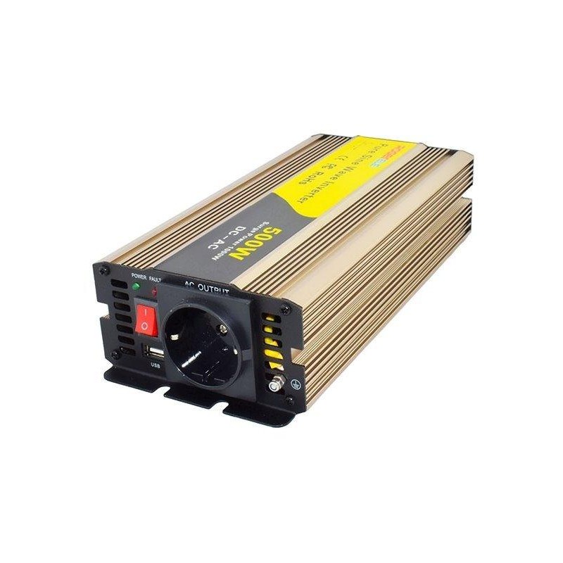 ROGERELE Sinusový měnič napětí REP500-12, 500W, 12V, USB port