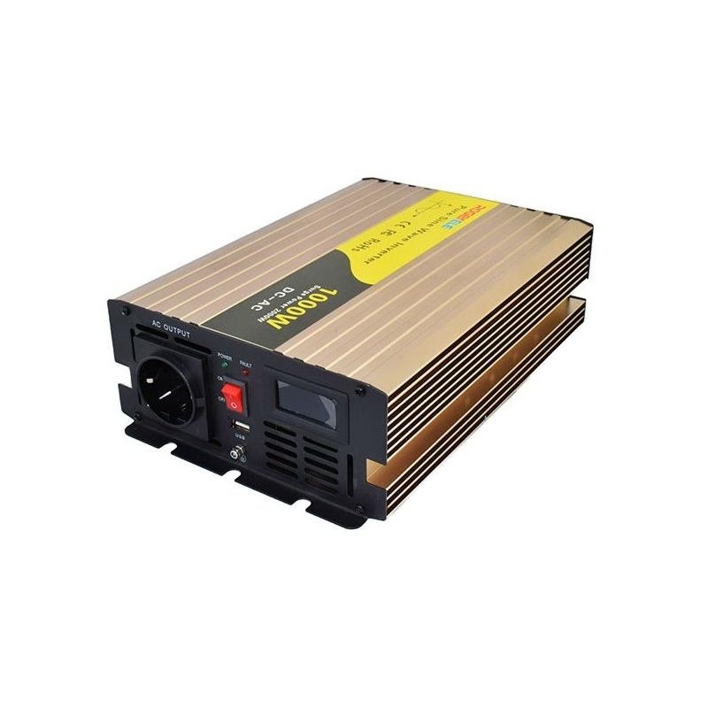 ROGERELE Sinusový měnič napětí REP1000-12, 1000W, 12V, USB port