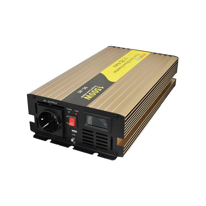 ROGERELE Sinusový měnič napětí REP1500-12, 1500W, 12V, USB port