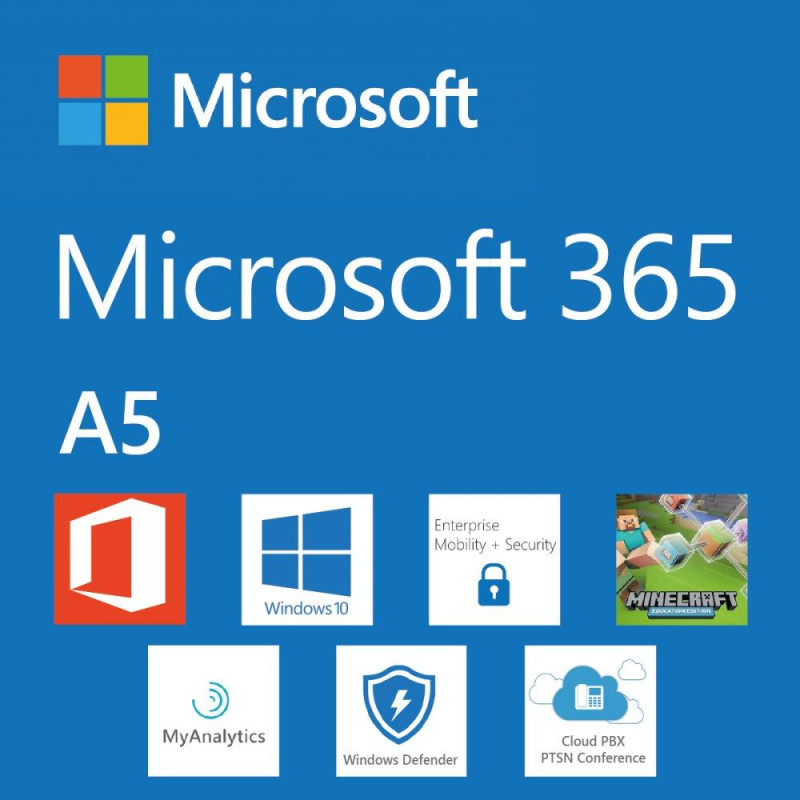 Electronic license: Microsoft CSP Microsoft 365 A5 for students (for students) subscription 1 year, billed annually