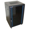 XtendLan 22U/600x600 rackmount, black, glass door, perforated back