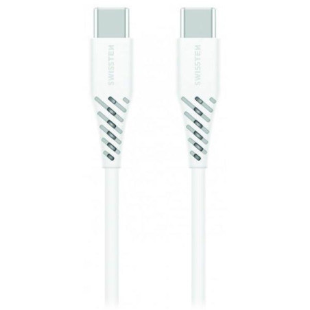 Swissten Datový Kabel TPE USB-C/USB-C Power delivery 5A (100W) 1,5 M bílý
