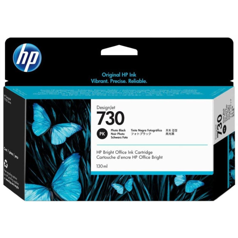 HP originálny ink P2V67A, HP 730, foto čierna, 130ml