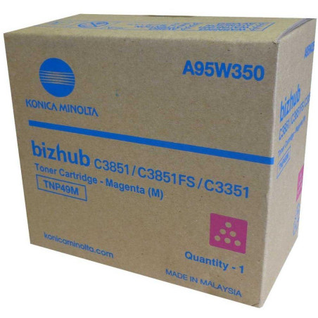 Konica Minolta Toner A95W350, magenta, 12000 Seiten, TNP-49M, Konica Minolta Bizhub C3351, Bizhub C3851