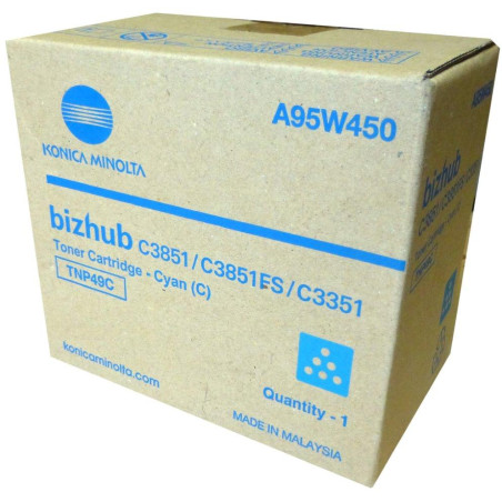 Konica Minolta toner A95W450, cyan, 12000str., TNP-49C, Konica Minolta Bizhub C3351, Bizhub C3851