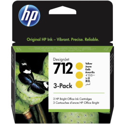 HP 712 Ink cartridge yellow, 3-pack/ 3ED79A