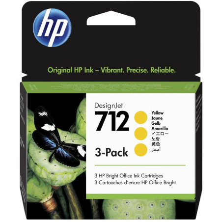 HP 712 Ink. náplň žlutá, trojbalení/ 3ED79A