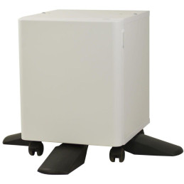 Kyocera wooden pedestal table, with storage space and wheels, 51cm, incl. stabilizing support