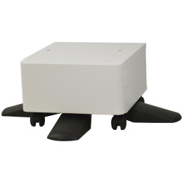 Kyocera wooden pedestal table, with storage space and wheels, 25cm, incl. stabilizing support