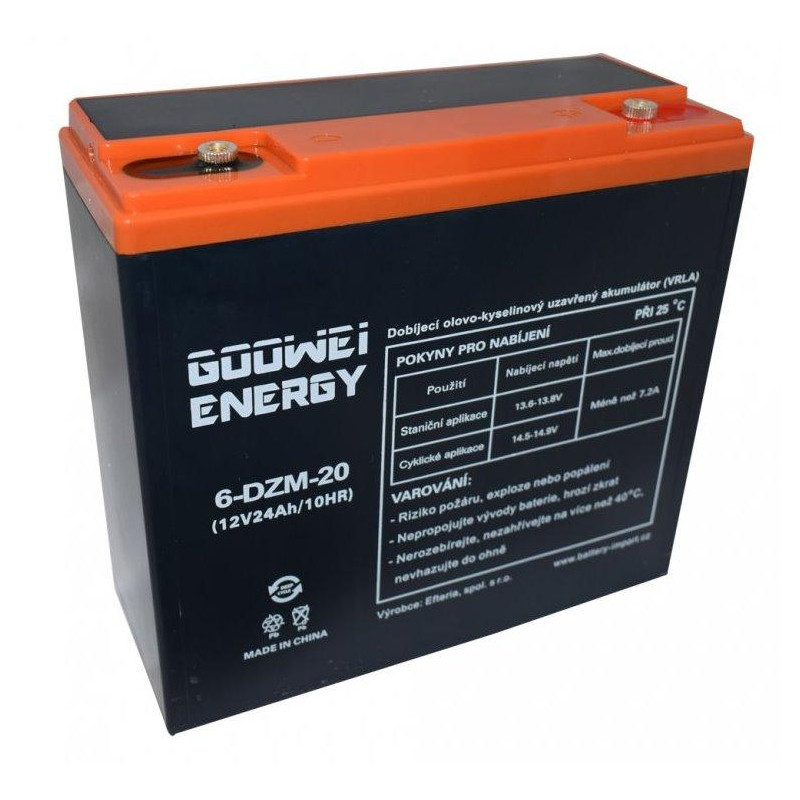GOOWEI ENERGY Pb trakční záložní akumulátor VRLA GEL 12V/24Ah (6-DZM-20)