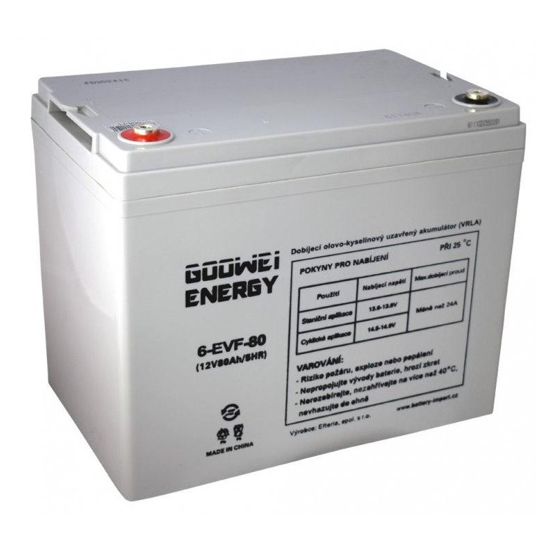 GOOWEI ENERGY Pb trakční záložní akumulátor VRLA GEL 12V/80Ah (6-EVF-80)