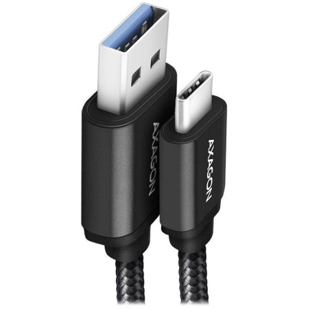 AXAGON data and charging cable USB-A to USB-C / USB 3.2 Gen1 / 3A / ALU / braided / 1.5m / black