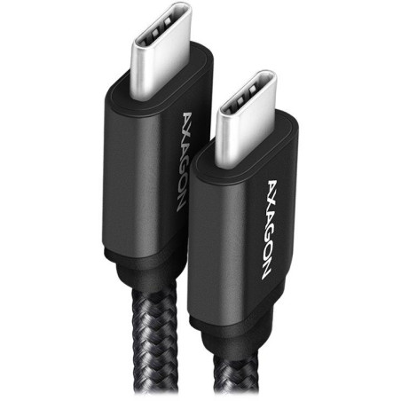 AXAGON datový a nabíjecí kabel SPEED USB-C na USB-C / USB 3.2 Gen1 / PD 60W 3A / ALU / oplet / 1m / černý