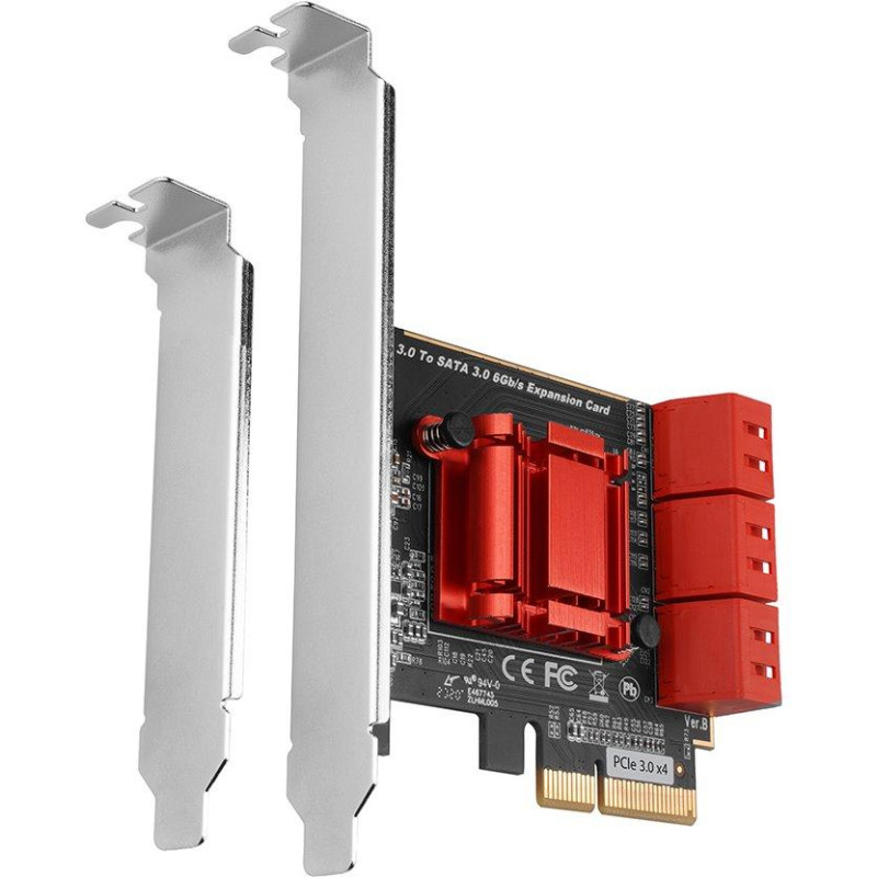 AXAGON radič do PCIe pre 6x interný SATA 6G / PCES-SA6 / ASM1166 / SP & LP