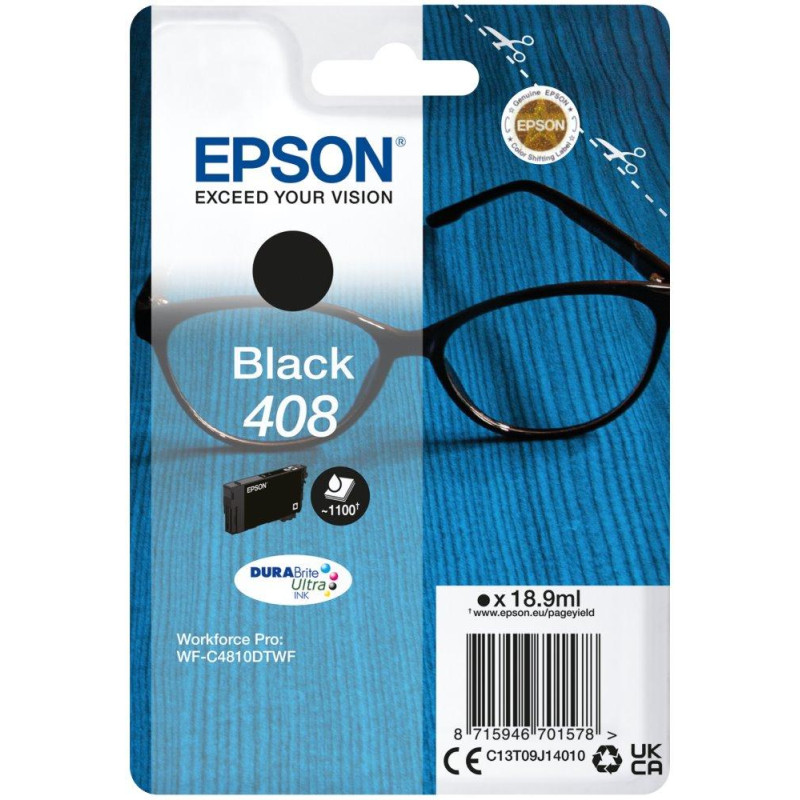 EPSON ink cartridge Singlepack 408 DURABrite Ultra Ink/ C4810DTWF/ Black