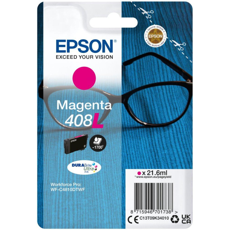 EPSON ink cartridge Singlepack 408L DURABrite Ultra Ink/ C4810DTWF/ Magenta