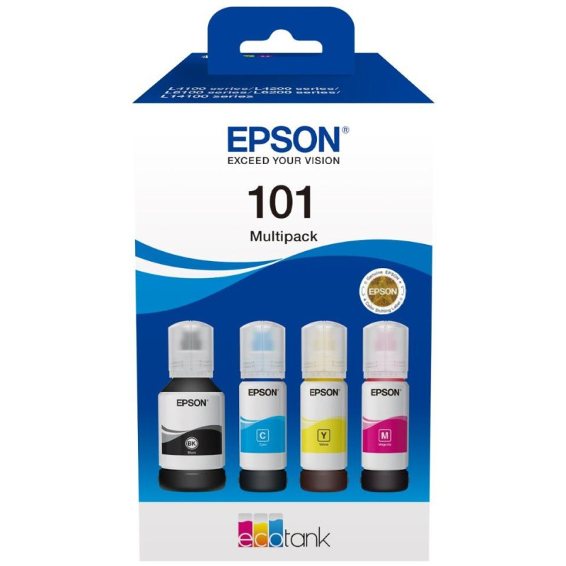 Epson inkoustová náplň/ T03V64A/ 101 EcoTank/ L6160/ L6170/ L6190/ L4150/ L4160/ 4-colour Mulitpack