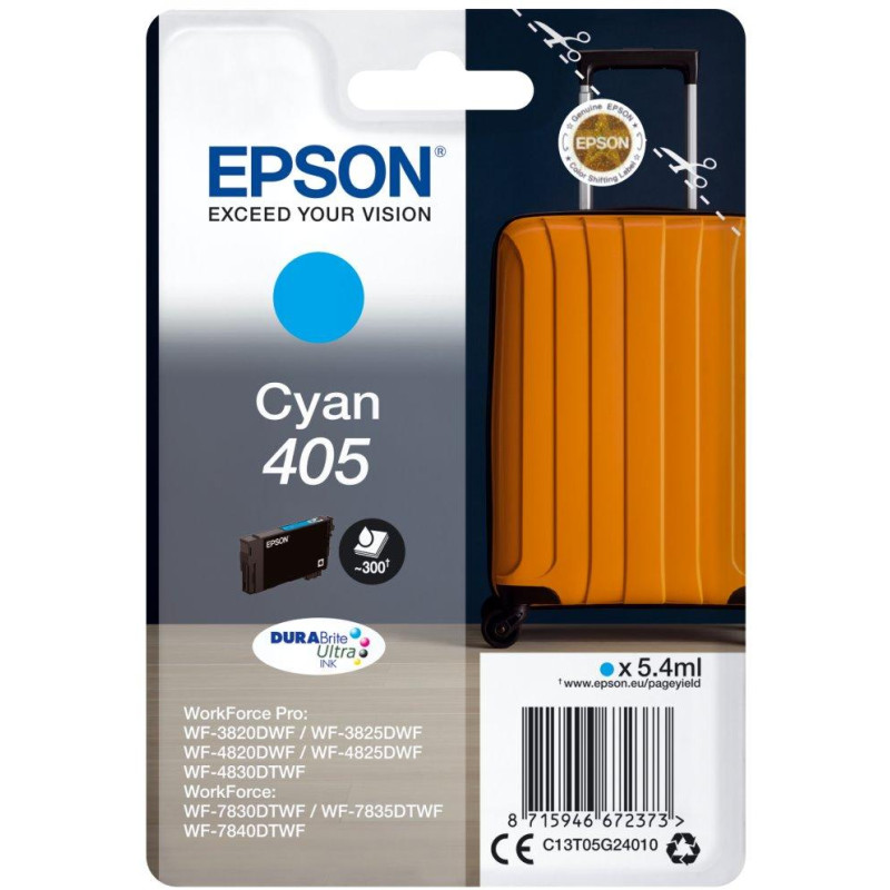 Epson atramentová nápln 405 DURABrite Ultra Ink/ C13T05G24010/ Cyan