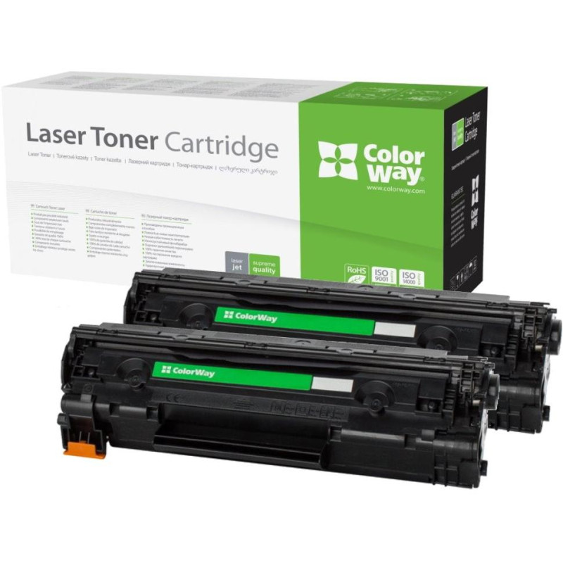 COLORWAY kompatibler Toner für HP CE285A / Schwarz / 2x 1600 Seiten / Doppelpack