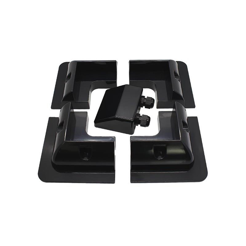 Solarmi ABS corner brackets for solar panels on caravans with grommet - black (5 pcs set)