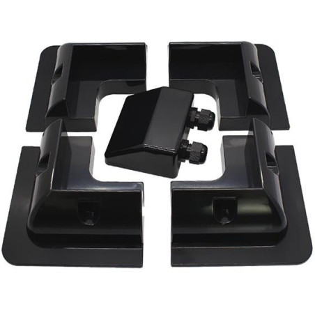 Solarmi ABS corner brackets for solar panels on caravans with grommet - black (5 pcs set)