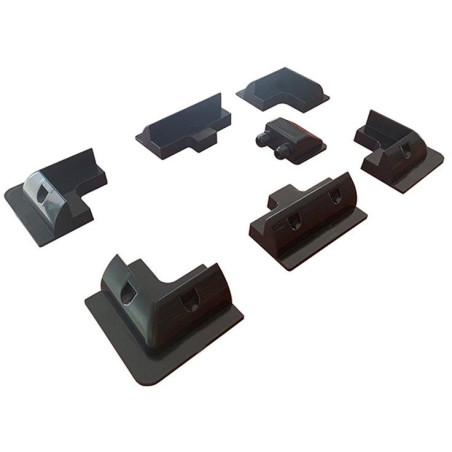 Solarmi ABS brackets for solar panels on caravans with grommet - black (7pcs set)