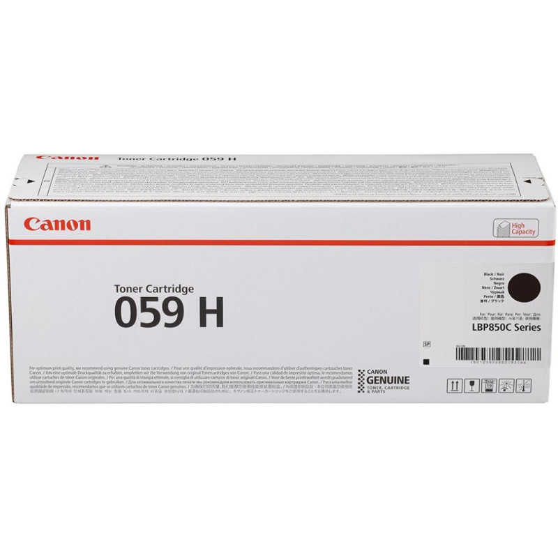 Canon Original Hochleistungs-Tonerkartusche 059 H BK Toner schwarz, LBP852Cx, Reichweite 15.500 Seiten