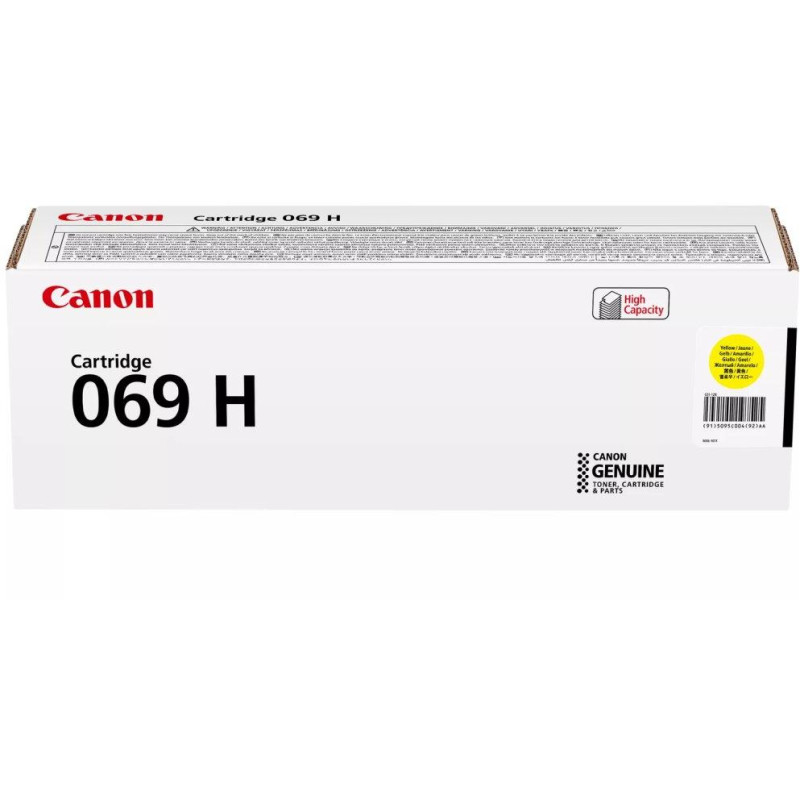 Canon original high-capacity toner Cartridge 069 HY yellow, MF752Cdw, 754Cdw, LBP673Cdw, capacity 5,500 pages
