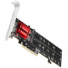 AXAGON radič do PCIe pre 2x PCIe NVME SSD / PCEM2-ND / RAID podpora / dĺžka: 2230 až 22110